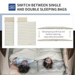 Naturehike 36-54℉ Camping Sleeping Bag for Adults, Spliceable Double Sleeping Bag 3 Seasons, Lightweight Waterproof Sleep Bags for Cold&Warm Weather (White)