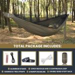 Onewind 11ft Camping Hammock with Mosquito Net and Structure Ridgeline, Lightweight Portable Hammock with 12ft Tree Straps Ideal for Outdoor Hiking Backpacking, OD Green