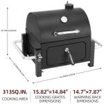 Portable Charcoal Grill, Tabletop Outdoor Barbecue Smoker, Small BBQ Grill for Outdoor Cooking Backyard Camping Picnics Beach by DNKMOR