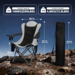 OUTSIDER Heated Camping Chair Heavy Duty 3-Position Folding Camp Chair with 3 Heat Levels, Cup Holder & Side Storage - Outdoor Heating Camping Chair for Adults, Supports 350lbs,Battery Not Included