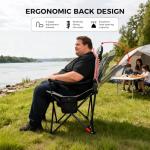 OUTSIDER Heated Camping Chair Heavy Duty 3-Position Folding Camp Chair with 3 Heat Levels, Cup Holder & Side Storage - Outdoor Heating Camping Chair for Adults, Supports 350lbs,Battery Not Included