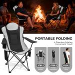 OUTSIDER Heated Camping Chair Heavy Duty 3-Position Folding Camp Chair with 3 Heat Levels, Cup Holder & Side Storage - Outdoor Heating Camping Chair for Adults, Supports 350lbs,Battery Not Included