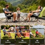 OUTSIDER Heated Camping Chair Heavy Duty 3-Position Folding Camp Chair with 3 Heat Levels, Cup Holder & Side Storage - Outdoor Heating Camping Chair for Adults, Supports 350lbs,Battery Not Included