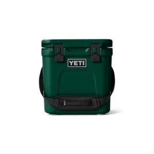 YETI Roadie 24 Hard Cooler with DoubleDuty Shoulder Strap and Drain Plug, Black Forest Green