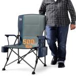 TIMBER RIDGE Oversized Folding Camping Chair High Back Heavy Duty for Adults Support up to 500lbs with Cup Holder, Side Pocket Cooler Bag