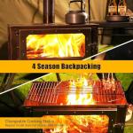 Camping Wood Stove Portable Camping Tent Stove,Stainless Steel Hot Tent Stove with Chimney Pipes & Storage Bag,Large Firebox Hot Tent for Outdoor Cooking and Heating