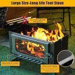 Camping Wood Stove Portable Camping Tent Stove,Stainless Steel Hot Tent Stove with Chimney Pipes & Storage Bag,Large Firebox Hot Tent for Outdoor Cooking and Heating