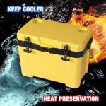 YELLOW JACKET 27 Quart Ice Cooler, Portable Ice Chest Hard Cooler Box with Retention Insulation and Heavy Duty Handle for Camping, Picnic, Beach, Drink, Beverage, Fishing,Yellow