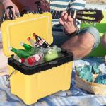 YELLOW JACKET 27 Quart Ice Cooler, Portable Ice Chest Hard Cooler Box with Retention Insulation and Heavy Duty Handle for Camping, Picnic, Beach, Drink, Beverage, Fishing,Yellow