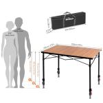 Join Nature Portable Outdoor Adjustable Height Camping Table, Large for 2-6 Person, Foldable Roll-up Aluminum Camp Table with Carry Bag for Picnic, Camp, Sturdy, Stable, Loads 220 Lbs