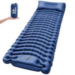 Pretyw Sleeping Pad for Camping - Ultralight Camping Mattress with Pillow, Built-in Foot Pump, Compact Inflatable Portable Mat for Backpacking, Hiking, Car Traveling, Beach, Tent