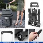 Odoland 48/72 Cans Soft Cooler with Wheels and Handle Collapsible Ice Chest Rolling Coolers on Wheels for Beach Camping Travel and Picnic