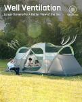 LOYEAHCAMP 8 Person Larger Extended Dome Camping Tent with 3 Rooms, Waterproof Semi-Freestanding Family Outdoor Tent with Spacious Interior and Mesh Windows