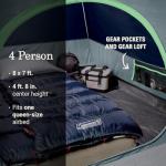 Coleman Skydome Tent with LED Lights & 5-Minute Setup, Weatherproof 4-Person Tent with Overhead Lighting, Made of PFAS-Free Materials