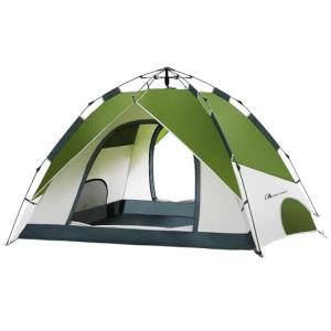 MOON LENCE Instant Pop Up Tent for 3-4 Person - Automatic Portable, Windproof for Camping, Hiking，Mountaineering, Green