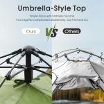MOON LENCE Instant Pop Up Tent for 3-4 Person - Automatic Portable, Windproof for Camping, Hiking，Mountaineering, Green
