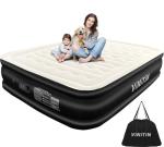 Vinitin Air Mattress Queen with Built in Pump, 18" Elevated Inflatable Blow Up Mattress with Self-Inflation/Deflation, Soft Flocked Top Air Bed for Guest, Home,Camping, 80x60x18in, Max 660lb, Black