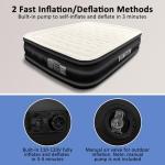 Vinitin Air Mattress Queen with Built in Pump, 18" Elevated Inflatable Blow Up Mattress with Self-Inflation/Deflation, Soft Flocked Top Air Bed for Guest, Home,Camping, 80x60x18in, Max 660lb, Black