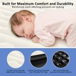 Vinitin Air Mattress Queen with Built in Pump, 18" Elevated Inflatable Blow Up Mattress with Self-Inflation/Deflation, Soft Flocked Top Air Bed for Guest, Home,Camping, 80x60x18in, Max 660lb, Black