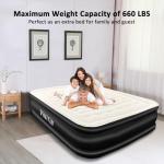 Vinitin Air Mattress Queen with Built in Pump, 18" Elevated Inflatable Blow Up Mattress with Self-Inflation/Deflation, Soft Flocked Top Air Bed for Guest, Home,Camping, 80x60x18in, Max 660lb, Black