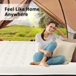 Vinitin Air Mattress Queen with Built in Pump, 18" Elevated Inflatable Blow Up Mattress with Self-Inflation/Deflation, Soft Flocked Top Air Bed for Guest, Home,Camping, 80x60x18in, Max 660lb, Black