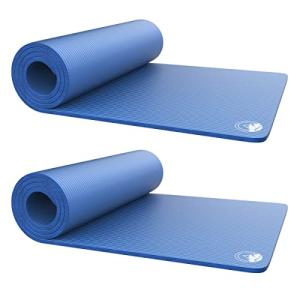 Set of 2 Foam Sleeping Mats for Camping – 0.5-Inch Waterproof Sleep Pad Set with Carry Straps for Cots, Tents, or Sleepovers by Wakeman (Blue)