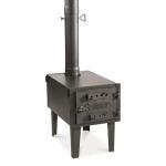 Guide Gear Outdoor Wood Burning Stove; Portable with Chimney Pipe for Cooking and Camping