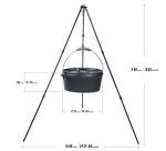 8 Piece cast iron dutch oven camping set. 4.5 Qt cast iron pot with lid and Lifter Handle；2.1qt pot handle with lid；10In Pans ；Camping Tripod with；Grill Cookware Skillet Sets，Car carry-on storage box