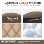 Overmont Oversized XL Camping Chair for Adults - 400lbs Support Heavy-Duty Padded Folding Chair with Side Pocket Cup Holder Cooling Bag for Outdoor Sports Garden Beach Fishing Lawn Khaki