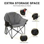 REALEAD Oversized Heated Camping Chair | Fully Thick Padded | Heated Chairs for Outdoor Sports with Back and Seat Heating | Heated Folding Chair for Adults | Support 400lbs | Battery NOT Included