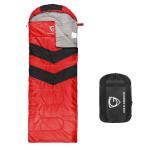 Gold Armour Sleeping Bags for Adults Kids Boys Girls Backpacking Hiking Camping, Cold Warm Weather 4 Seasons, Indoor Outdoor Use, Lightweight & Waterproof, Left Zipper (Red & Black)