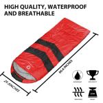 Gold Armour Sleeping Bags for Adults Kids Boys Girls Backpacking Hiking Camping, Cold Warm Weather 4 Seasons, Indoor Outdoor Use, Lightweight & Waterproof, Left Zipper (Red & Black)