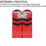Gold Armour Sleeping Bags for Adults Kids Boys Girls Backpacking Hiking Camping, Cold Warm Weather 4 Seasons, Indoor Outdoor Use, Lightweight & Waterproof, Left Zipper (Red & Black)