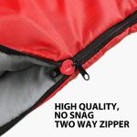 Gold Armour Sleeping Bags for Adults Kids Boys Girls Backpacking Hiking Camping, Cold Warm Weather 4 Seasons, Indoor Outdoor Use, Lightweight & Waterproof, Left Zipper (Red & Black)