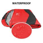 Gold Armour Sleeping Bags for Adults Kids Boys Girls Backpacking Hiking Camping, Cold Warm Weather 4 Seasons, Indoor Outdoor Use, Lightweight & Waterproof, Left Zipper (Red & Black)