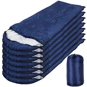 Macarrie 10 Pcs Bulk Sleeping Bags for Homeless Donation Shelter Adults 0 Degree Waterproof Sleeping Bags with Compression Sack for Cold Weather Emergency Hiking Camping Warm(Navy)