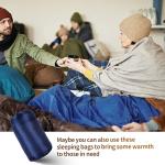 Macarrie 10 Pcs Bulk Sleeping Bags for Homeless Donation Shelter Adults 0 Degree Waterproof Sleeping Bags with Compression Sack for Cold Weather Emergency Hiking Camping Warm(Navy)