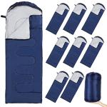 Macarrie 10 Pcs Bulk Sleeping Bags for Homeless Donation Shelter Adults 0 Degree Waterproof Sleeping Bags with Compression Sack for Cold Weather Emergency Hiking Camping Warm(Navy)