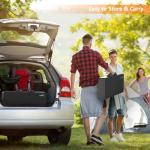 VINGLI 4Ft Portable Folding Picnic Table Camping Table Foldable Set with 4 Seats with Umbrella Hole Suitcase Card Table-220 Lbs Support Aluminum Frame, Plastic RV Tabletop for Yard, Travel