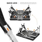 VINGLI 4Ft Portable Folding Picnic Table Camping Table Foldable Set with 4 Seats with Umbrella Hole Suitcase Card Table-220 Lbs Support Aluminum Frame, Plastic RV Tabletop for Yard, Travel