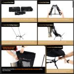 MOON LENCE High Back Folding Camping Chair, 330lbs Portable Compact Chair with Wide Seat & Ergonomic Back Support (Black)