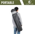 ALPHA CAMP Oversized Camping Folding Chair Heavy Duty Steel Frame Support 350 LBS Collapsible Arm Chair with Cup Holder Quad Lumbar Back Chair Portable for Outdoor/Indoor