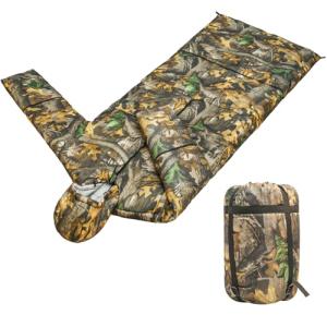 ARVAGGCY Wearable Sleeping Bag Adult,Autumn and Winter Hunting Clothes,Applicable Temperature 25℉-50℉,Suitable for Camping, Hunting, ice Fishing, Hiking and Other Outdoor use (Camouflage)