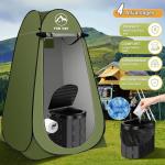 Portable Toilet Kit for Adults, Camping Toilet with Pop-Up Privacy Tent and Poo Gel Toilet Bags, Washable Portable Outdoor Showers Changing Rooms