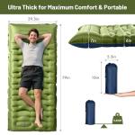 KASBAH Camping Sleeping Pad,Extra Wide 6 inch Thick Inflatable Sleeping Pads with Built-in Foot Pump and Pillow,Ultralight Camping Mat Gear for Outdoor Hiking,Camping