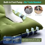 KASBAH Camping Sleeping Pad,Extra Wide 6 inch Thick Inflatable Sleeping Pads with Built-in Foot Pump and Pillow,Ultralight Camping Mat Gear for Outdoor Hiking,Camping