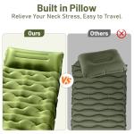 KASBAH Camping Sleeping Pad,Extra Wide 6 inch Thick Inflatable Sleeping Pads with Built-in Foot Pump and Pillow,Ultralight Camping Mat Gear for Outdoor Hiking,Camping