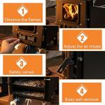 Portable Wood Burning Tent Stove for Camping & Hunting, Hot Tent Wood Stove for Outdoor Cooking & Heating, Foldable Legs & 5 Stainless Steel Chimney Pipes, Drying Rack & Gloves Included