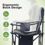 LET'S CAMP Folding Camping Chair Oversized Heavy Duty Padded Outdoor Chair with Cup Holder Storage and Cooler Bag, 450 LBS Weight Capacity, Thicken 600D Oxford