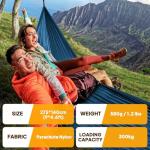 NATUREFUN Ultra-Light Travel Camping Hammock | 300kg Load Capacity,(275 x 140 cm) Breathable,Quick-Drying Parachute Nylon | 2 x Premium Carabiners,2 x Nylon Slings Included | Outdoor Indoor Garden